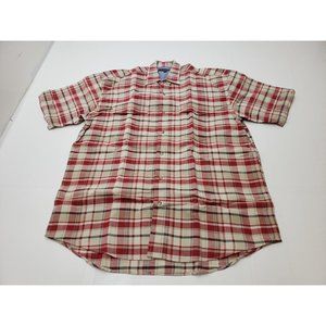 Roper Mens Shirt Short Sleeve Snap Button Up Western Cowboy Plaid Red Size M
